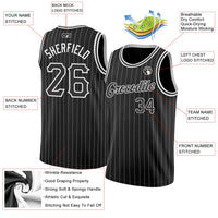 Custom Basketball Jersey, Black White Sportswear Jersey Shirt, Athletic Mesh Moisture Wicking Jersey, Casual Gift for Men, Style Black0497