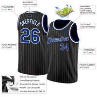 Custom Basketball Jersey, Black White Royal Sportswear Jersey Shirt, Athletic Mesh Moisture Wicking Jersey, Casual Gift for Men, Style Black0503