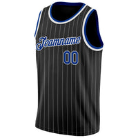 Custom Basketball Jersey, Black White Royal Sportswear Jersey Shirt, Athletic Mesh Moisture Wicking Jersey, Casual Gift for Men, Style Black0503