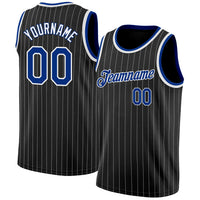 Custom Basketball Jersey, Black White Royal Sportswear Jersey Shirt, Athletic Mesh Moisture Wicking Jersey, Casual Gift for Men, Style Black0503