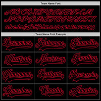 Custom Hockey Jersey, Black Red Sportswear Jersey Shirt, Athletic Long Sleeve V Neck Jersey, Casual Gift for Men, Style Black0609