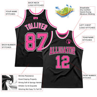 Custom Basketball Jersey, Black Pink White Throwback Sportswear Jersey Shirt, Athletic Mesh Moisture Wicking Jersey, Casual Gift for Men