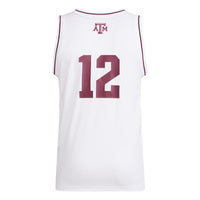 Texas A&M Aggies Basketball Jersey, White Replica Swingman Sportswear Jersey Shirt, Sleeveless Athletic Tank Jersey, Casual Gift for Men