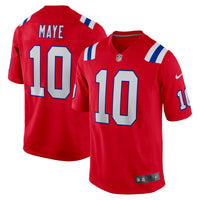 Drake Maye New England Patriots Football Jersey, Red Game Sportswear Jersey Shirt, Lightweight Breathable Athletic Jersey, Casual Gift for Men