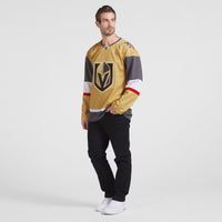 Vegas Golden Knights Hockey Jersey, Gold Sportswear Jersey Shirt, Long Sleeve Hockey Sweater Jersey, Casual Gift for Men, Style 202015741
