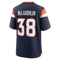 Jaleel McLaughlin Denver Broncos Football Jersey, Navy Game Sportswear Jersey Shirt, Lightweight Breathable Athletic Jersey, Casual Gift for Men