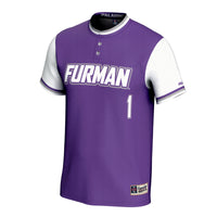 Furman Paladins Softball Jersey, Purple Fashion Lightweight Sportswear Jersey Shirt, Lightweight Breathable Athletic Jersey, Casual Gift for Men