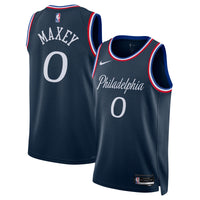 Tyrese Maxey Philadelphia 76ers Basketball Jersey, Navy Swingman Sportswear Jersey Shirt, Sleeveless Athletic Tank Jersey, Casual Gift for Men