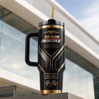 Built on Legacy - Penske Black and Gold Tumbler Graphic
