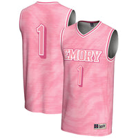 Emory Eagles Basketball Jersey, Pink Lightweight Sportswear Jersey Shirt, Sleeveless Athletic Tank Jersey, Casual Gift for Men