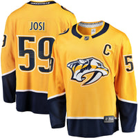 Roman Josi Nashville Predators Hockey Jersey, Gold Breakaway Sportswear Jersey Shirt, Long Sleeve Hockey Sweater Jersey, Casual Gift for Men