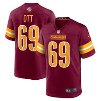 Tyler Ott Washington Commanders Football Jersey, Burgundy Sportswear Jersey Shirt, Lightweight Breathable Athletic Jersey, Casual Gift for Men
