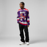 Vince Carter Toronto Raptors Hockey Jersey, Purple Fashion Sportswear Jersey Shirt, Long Sleeve Hockey Sweater Jersey, Casual Gift for Men