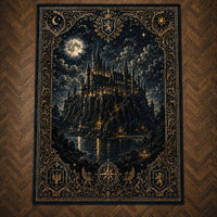 Moonlit Keep - Gilded Castle Composition in Obsidian