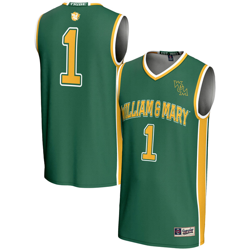 William & Mary Tribe Basketball Jersey, Green Lightweight Sportswear Jersey Shirt, Sleeveless Athletic Tank Jersey, Casual Gift for Men