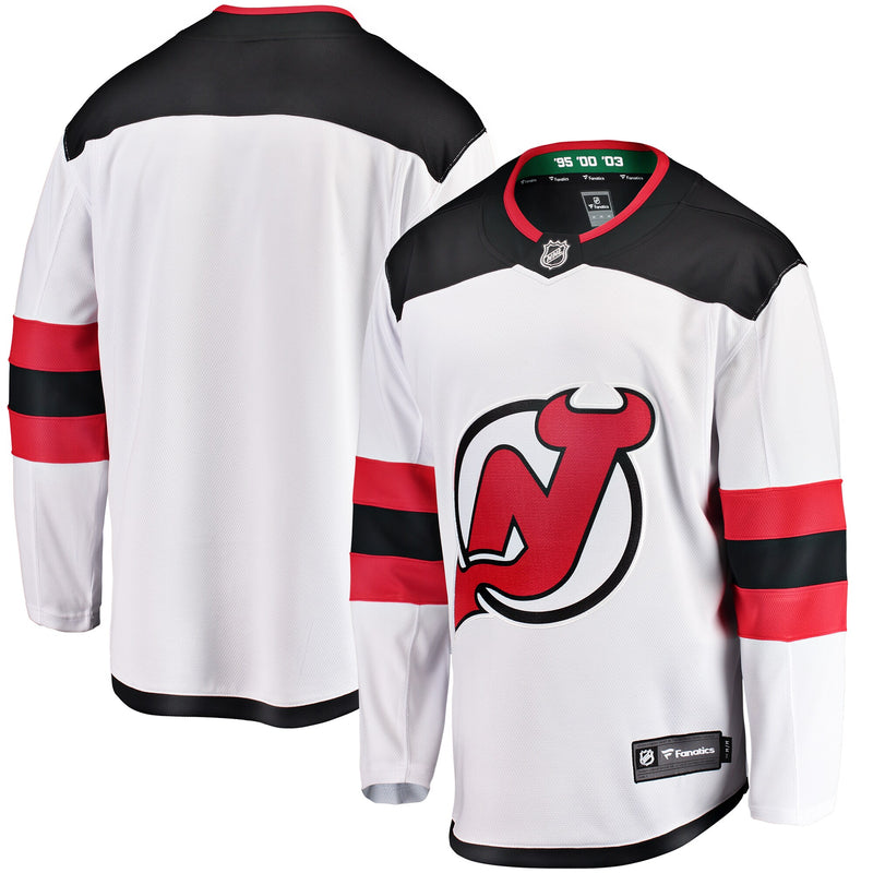 New Jersey Devils Hockey Jersey, White Breakaway Away Sportswear Jersey Shirt, Long Sleeve Hockey Sweater Jersey, Casual Gift for Men