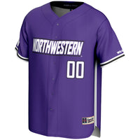 Northwestern Wildcats Baseball Jersey, Purple Lightweight Sportswear Jersey Shirt, Lightweight Breathable Athletic Jersey, Casual Gift for Men
