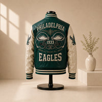 PHI Green - Color-Blocked Varsity Statement Outerwear