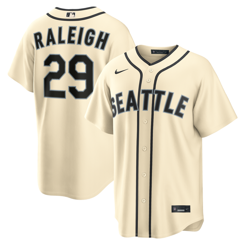 Cal Raleigh Seattle Mariners Baseball Jersey, Cream Replica Sportswear Jersey Shirt, Lightweight Breathable Athletic Jersey, Casual Gift for Men