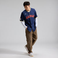 Japan Baseball Jersey, Navy Classic Sportswear Jersey Shirt, Lightweight Breathable Athletic Jersey, Casual Gift for Men