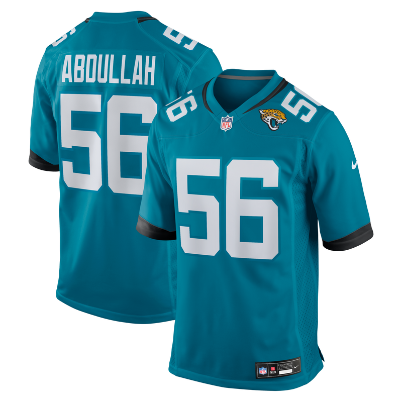 Yasir Abdullah Jacksonville Jaguars Football Jersey, Teal Sportswear Jersey Shirt, Lightweight Breathable Athletic Jersey, Casual Gift for Men