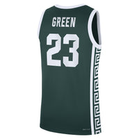 Michigan State Spartans Basketball Jersey, Green Replica Sportswear Jersey Shirt, Sleeveless Athletic Tank Jersey, Casual Gift for Men