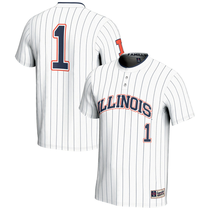 Illinois Fighting Illini Lightweight Softball Jersey, White Sportswear Jersey Shirt, Lightweight Breathable Athletic Jersey, Casual Gift for Men