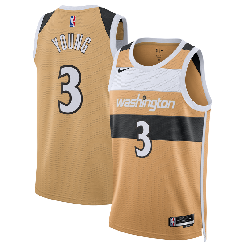 Trae Young Washington Wizards Basketball Jersey, Tan Swingman Sportswear Jersey Shirt, Sleeveless Athletic Tank Jersey, Casual Gift for Men