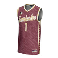 Florida State Seminoles Basketball Jersey, Garnet Sportswear Jersey Shirt, Sleeveless Athletic Tank Jersey, Casual Gift for Men, Style 201346798