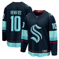 Matty Beniers Seattle Kraken Hockey Jersey, Blue Breakaway Sportswear Jersey Shirt, Long Sleeve Hockey Sweater Jersey, Casual Gift for Men