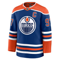 Connor McDavid Edmonton Oilers Hockey Jersey, Royal Premium Home Sportswear Jersey Shirt, Long Sleeve Hockey Sweater Jersey, Casual Gift for Men