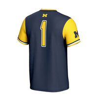 Michigan Wolverines Softball Jersey, Navy Fashion Sportswear Jersey Shirt, Lightweight Breathable Athletic Jersey, Casual Gift for Men