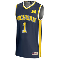Michigan Wolverines Basketball Jersey, Navy Lightweight Sportswear Jersey Shirt, Sleeveless Athletic Tank Jersey, Casual Gift for Men