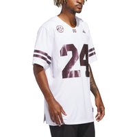 Mississippi State Bulldogs White Football Jersey, Football Sportswear Jersey Shirt, Lightweight Breathable Athletic Jersey, Casual Gift for Men