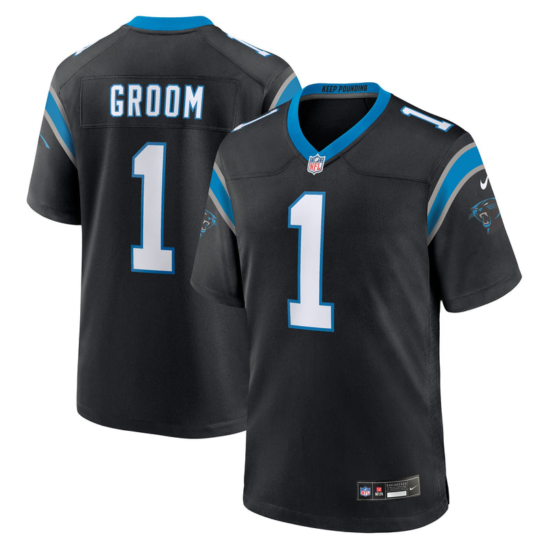 Number Groom Carolina Panthers Football Jersey, Black Game Sportswear Jersey Shirt, Lightweight Breathable Athletic Jersey, Casual Gift for Men