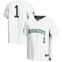 Michigan State Spartans Lightweight Baseball Jersey, White Sportswear Jersey Shirt, Lightweight Breathable Athletic Jersey, Casual Gift for Men