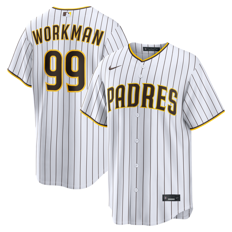 Gage Workman San Diego Padres Baseball Jersey, White Sportswear Jersey Shirt, Lightweight Breathable Athletic Jersey, Casual Gift for Men