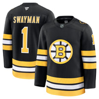 Jeremy Swayman Boston Bruins Hockey Jersey, Black Premium Home Sportswear Jersey Shirt, Long Sleeve Hockey Sweater Jersey, Casual Gift for Men