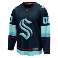 Seattle Kraken Hockey Jersey, Deep Sea Blue Breakaway Home Sportswear Jersey Shirt, Long Sleeve Hockey Sweater Jersey, Casual Gift for Men