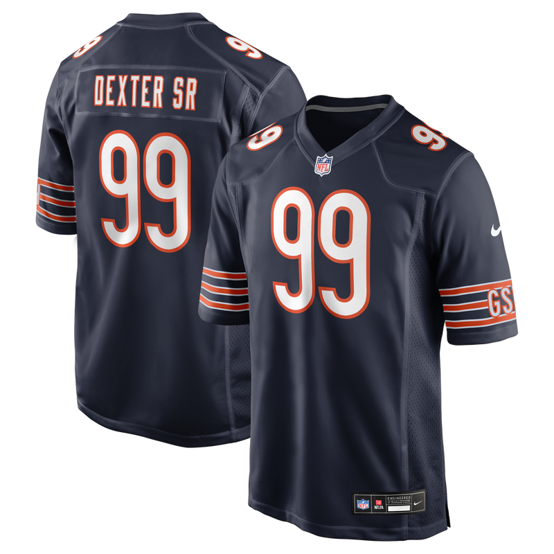 Gervon Dexter Sr. Chicago Bears Football Jersey, Navy Game Sportswear Jersey Shirt, Lightweight Breathable Athletic Jersey, Casual Gift for Men