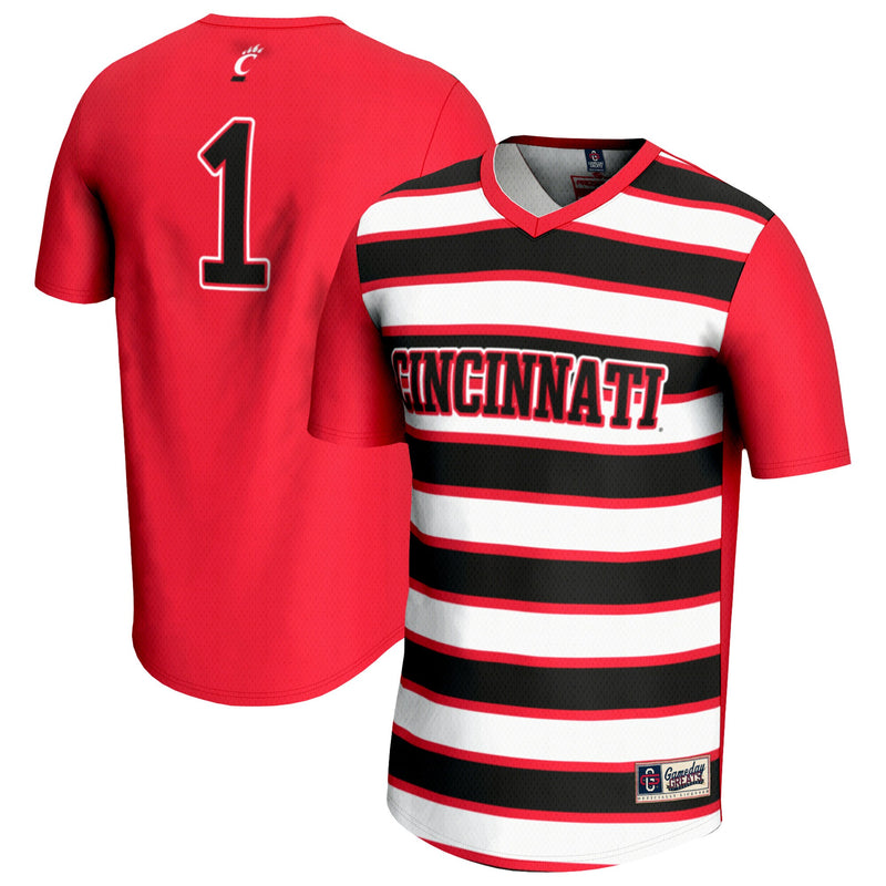 Cincinnati Bearcats Soccer Jersey, Red Fashion Lightweight Sportswear Jersey Shirt, Lightweight Breathable Athletic Jersey, Casual Gift for Men