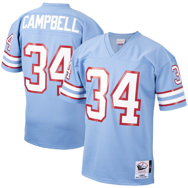 Houston Oilers 1980 Earl Campbell Light Blue Authentic Throwback Retired Player Jersey