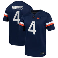 Virginia Cavaliers Football Jersey, Navy Game Home Sportswear Jersey Shirt, Lightweight Breathable Athletic Jersey, Casual Gift for Men