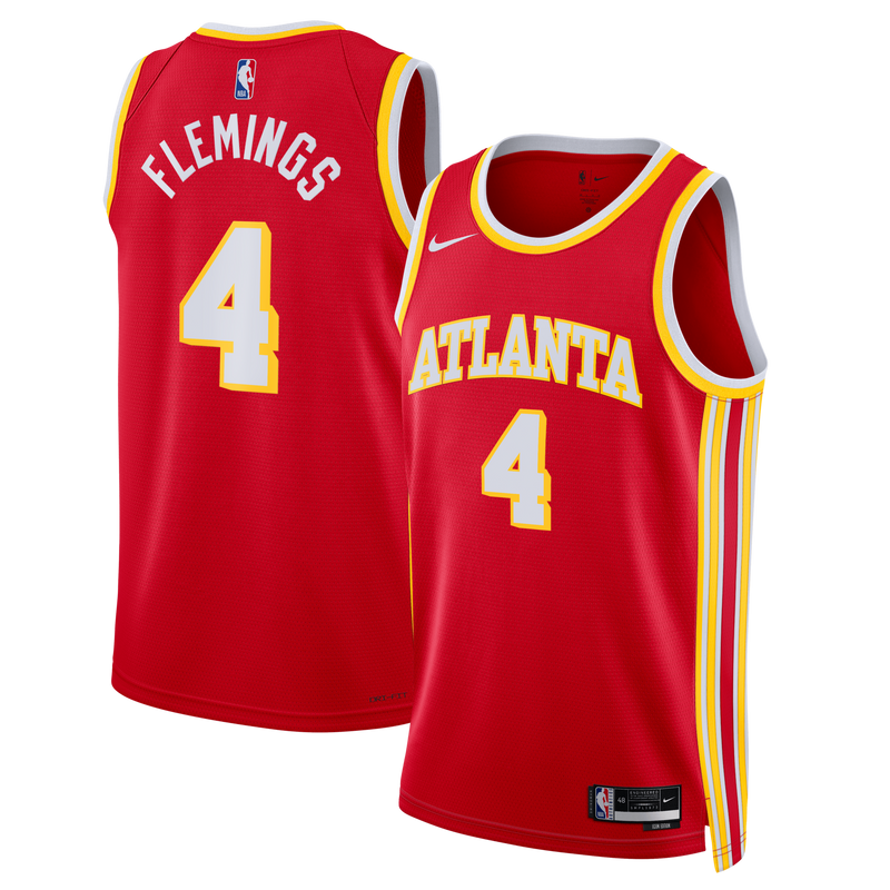 Kingston Flemings Atlanta Hawks Basketball Jersey, Red Swingman Sportswear Jersey Shirt, Sleeveless Athletic Tank Jersey, Casual Gift for Men