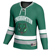 Binghamton Bearcats Spirit Hockey Jersey, Green Sportswear Jersey Shirt, Long Sleeve Hockey Sweater Jersey, Casual Gift for Men