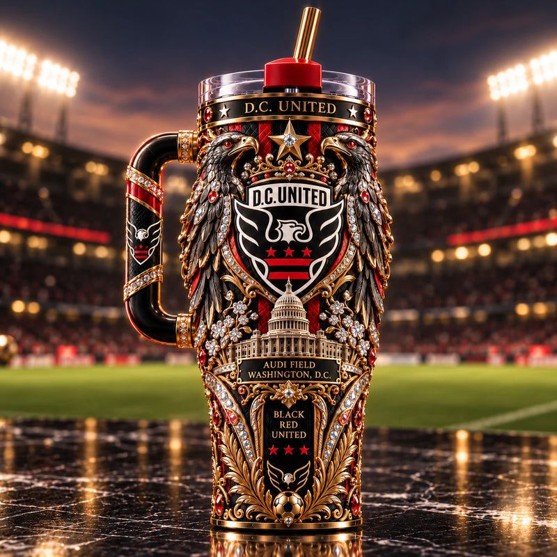 DC Heraldry - Black, Red and Gilded Crest Tumbler