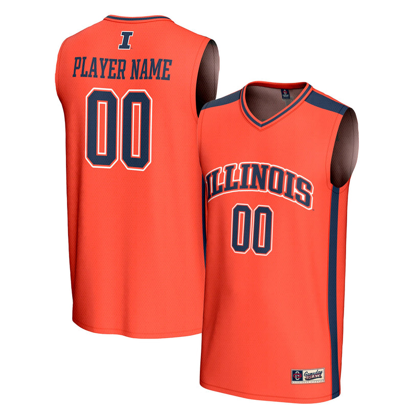 Illinois Fighting Illini Basketball Jersey, Orange Fashion Sportswear Jersey Shirt, Sleeveless Athletic Tank Jersey, Casual Gift for Men