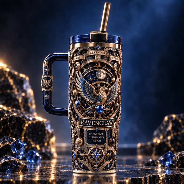 Knowledge Illuminates the Way - Blue and Bronze Astronomer's Tumbler - main