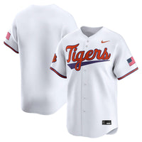 Clemson Tigers Baseball Jersey, White Limited Sportswear Jersey Shirt, Lightweight Breathable Athletic Jersey, Casual Gift for Men