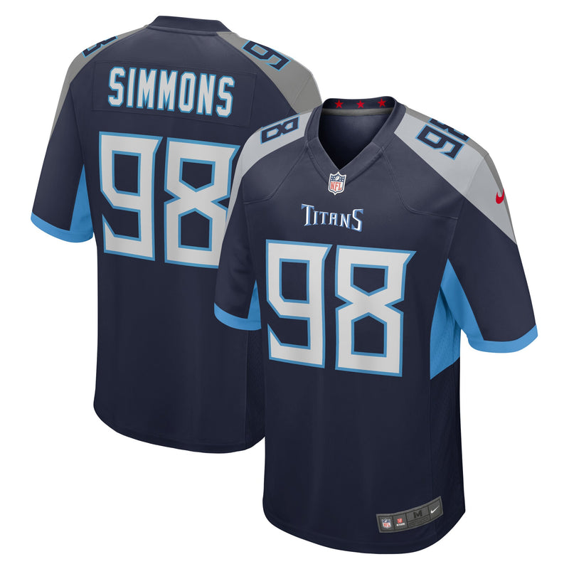 Jeffery Simmons Tennessee Titans Football Jersey, Navy Game Sportswear Jersey Shirt, Lightweight Breathable Athletic Jersey, Casual Gift for Men